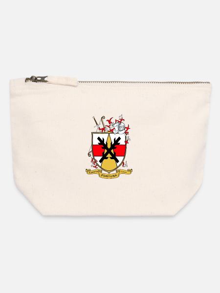 Fortuna Wappen Schild mit Helm - Canvas Reißverschluss-Täschchen (12 x 13 cm) - Naturweiß