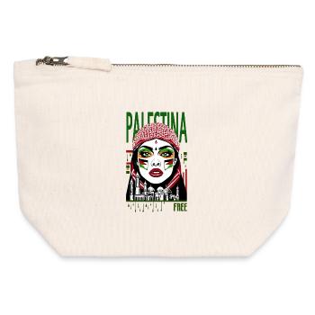 WOMAN_PALESTINA_10 - Canvas Zip Pouch 12 x 13 cm - nature - Front