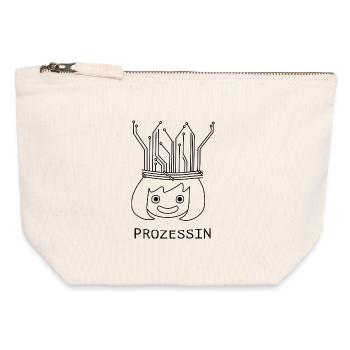 Prozessin mit Tech-Krone - Canvas Reißverschluss-Täschchen (12 x 13 cm) - Naturweiß - Vorne