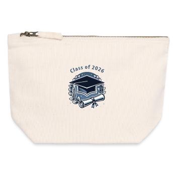 Graduate 2026 – diploma and hat - Canvas Zip Pouch 12 x 13 cm - nature - Front