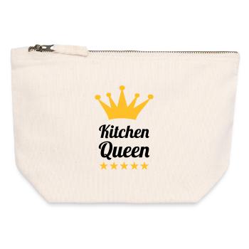 Kitchen Queen - Canvas Reißverschluss-Täschchen (12 x 13 cm) - Naturweiß - Vorne
