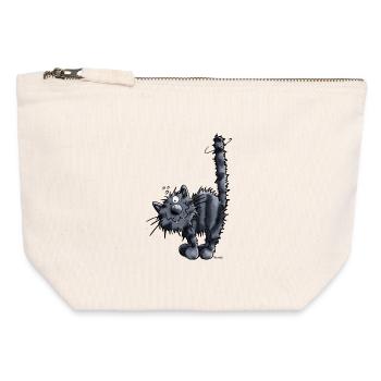 Mignon Chaton - Pochette zippée en toile 12 x 13 cm - blanc naturel - Devant