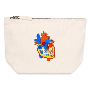 Colored Heart Anatomy Illustration - Canvas Zip Pouch 12 x 13 cm - nature - Front