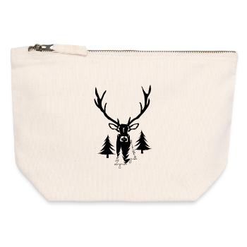 Proud Deer Forest Hiking Nature - Canvas Zip Pouch 12 x 13 cm - nature - Front