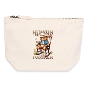 Süßer Bär mit Cowboyhut - Canvas Reißverschluss-Täschchen (12 x 13 cm) - Naturweiß - Vorne