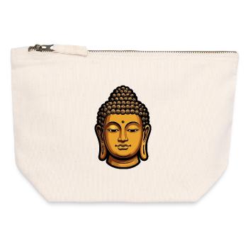 Golden Buddha Meditation Aura - Canvas Zip Pouch 12 x 13 cm - nature - Front