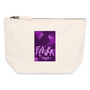 Floral Neon 80s Retro - Canvas Zip Pouch 12 x 13 cm - nature - Front