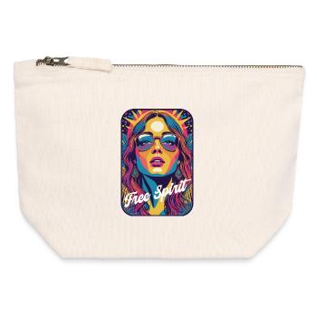 Kandi PLUR Rave Free Spirit Pop Art - Canvas Zip Pouch 12 x 13 cm - nature - Front