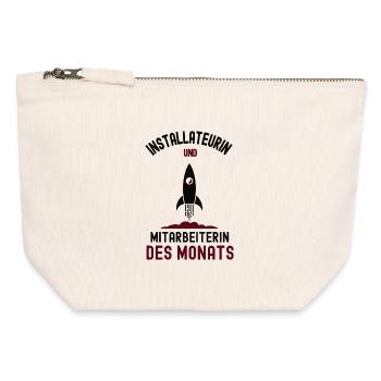 Employee of the Month Plumber Plumbing - Canvas Zip Pouch 12 x 13 cm - nature - Front