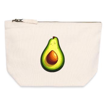 Avocado - Canvas Reißverschluss-Täschchen (12 x 13 cm) - Naturweiß - Vorne