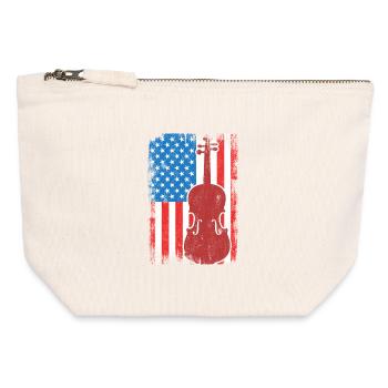 Patriotischer US Violinist - Canvas Reißverschluss-Täschchen (12 x 13 cm) - Naturweiß - Vorne