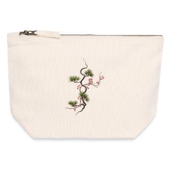 Ikebana Spruce with Red Berries Zen Style - Canvas Zip Pouch 12 x 13 cm - nature - Front