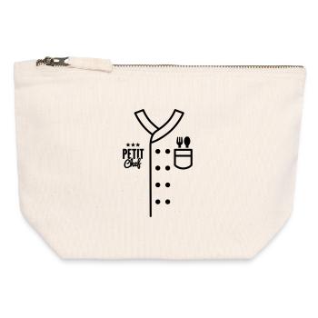 Enfants Chef Uniforme Petit Chef Enfant Costume de cuisine - Pochette zippée en toile 12 x 13 cm - blanc naturel - Devant