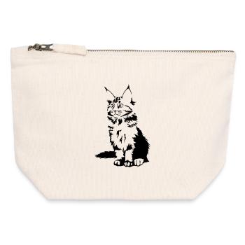 Maine Coon Cat - Canvas Zip Pouch 12 x 13 cm - nature - Front