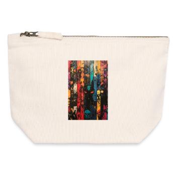Colored Skull Panel Art - Canvas Zip Pouch 12 x 13 cm - nature - Front