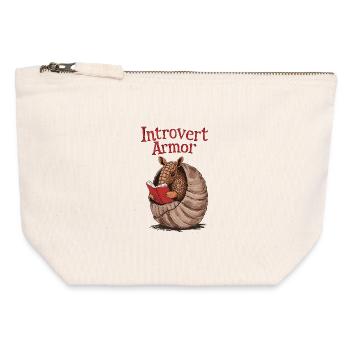 Introverted Armadillo - Canvas Zip Pouch 12 x 13 cm - nature - Front
