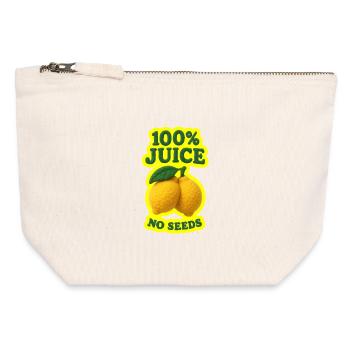100% Juice NO SEEDS - Canvas Zip Pouch 12 x 13 cm - nature - Front