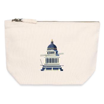 Palais de Justice - Pochette zippée en toile 12 x 13 cm - blanc naturel - Devant