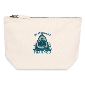 Stronger Than You – Shark Artwork - Canvas Zip Pouch 12 x 13 cm - nature - Front