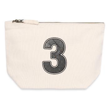 Rusty Industrial Number 3 - Canvas Zip Pouch 12 x 13 cm - nature - Front