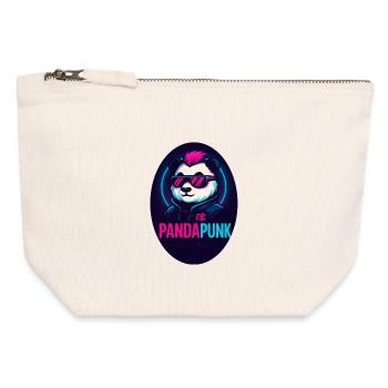 PandaPunk Neon Cyber Panda - Canvas Zip Pouch 12 x 13 cm - nature - Front