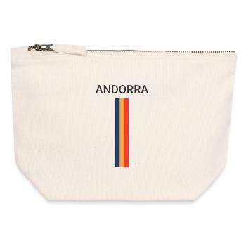 Andorra Flag - Canvas Zip Pouch 12 x 13 cm - nature - Front