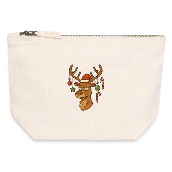 Weihnachten Rudolf Merry Christmas - Canvas Reißverschluss-Täschchen (12 x 13 cm) - Naturweiß - Vorne