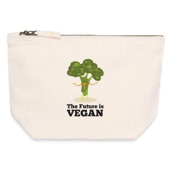 Die Zukunft ist vegan - Canvas Reißverschluss-Täschchen (12 x 13 cm) - Naturweiß - Vorne