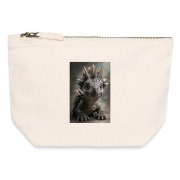 Little Stegosaurus Portrait - Canvas Zip Pouch 12 x 13 cm - nature - Front