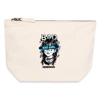 Bad Girl Anime E-Girl Esthétique Design - Pochette zippée en toile 12 x 13 cm - blanc naturel - Devant
