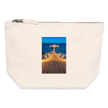 Pier at the Baltic Sea Beach - Canvas Zip Pouch 12 x 13 cm - nature - Front