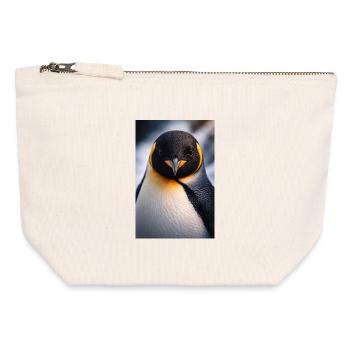 Penguin Close Up with Color Contrast - Canvas Zip Pouch 12 x 13 cm - nature - Front