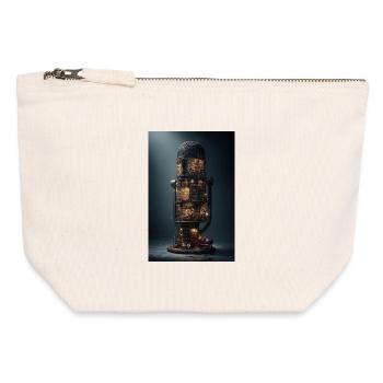 Tour de la bibliothèque dans un dôme de verre - Pochette zippée en toile 12 x 13 cm - blanc naturel - Devant