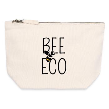 Bee Committed to Organic Transition - Canvas Zip Pouch 12 x 13 cm - nature - Front