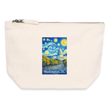 Washington, D.C. - Canvas Zip Pouch 12 x 13 cm - nature - Front