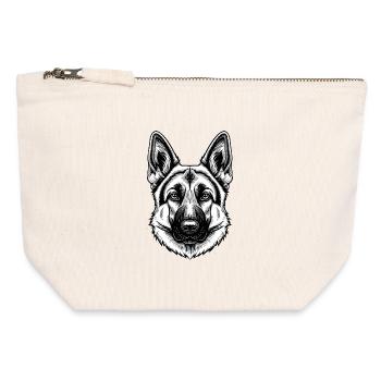 Inkline German Shepherd Head - Canvas Zip Pouch 12 x 13 cm - nature - Front