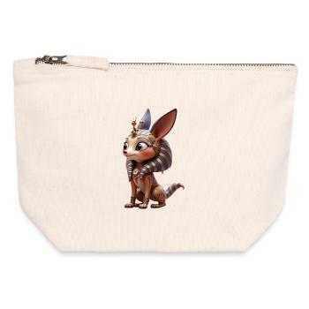 Golden Steampunk Armadillo - Canvas Zip Pouch 12 x 13 cm - nature - Front