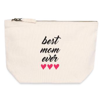 Best Mom Ever - Canvas Zip Pouch 12 x 13 cm - nature - Front