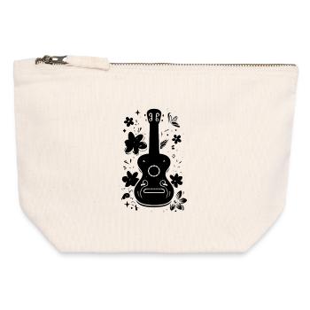 Ukulele Sketch - Canvas Zip Pouch 12 x 13 cm - nature - Front