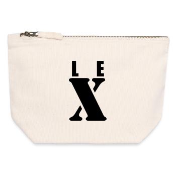 Lex – Conception du Prénom | Typographie minimale - Pochette zippée en toile 12 x 13 cm - blanc naturel - Devant
