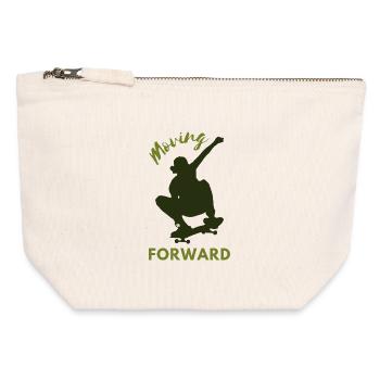 Moving Forward – Skateboarding T-Shirt - Canvas Zip Pouch 12 x 13 cm - nature - Front