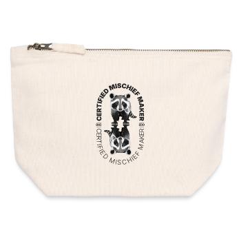 Voie de Tanuki - Pochette zippée en toile 12 x 13 cm - blanc naturel - Devant