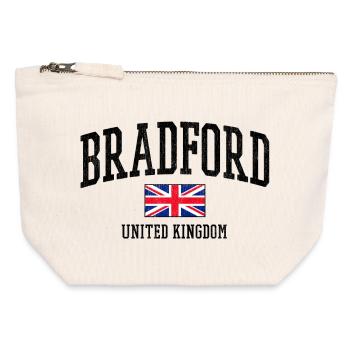 Bradford Flag Shirt – UK City Motif - Canvas Zip Pouch 12 x 13 cm - nature - Front