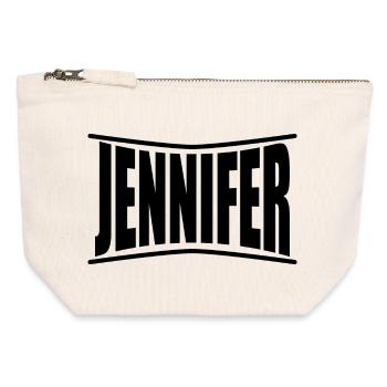 T-Shirt Jennifer T-Shirt Geschenkidee - Canvas Reißverschluss-Täschchen (12 x 13 cm) - Naturweiß - Vorne
