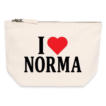 t-shirt J’aime Norma t-shirt idée cadeau - Pochette zippée en toile 12 x 13 cm - blanc naturel - Devant