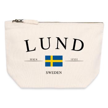Lund Sweden – Holiday Souvenir & Gift - Canvas Zip Pouch 12 x 13 cm - nature - Front