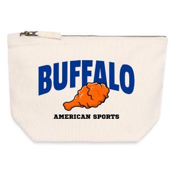 Buffalo Wing Football Shirt – Lustiges Fan Design - Canvas Reißverschluss-Täschchen (12 x 13 cm) - Naturweiß - Vorne
