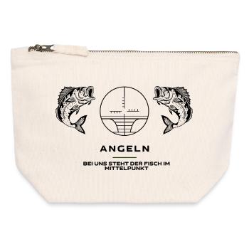 Angeln aus Leidenschaft  Angler Shirt - Canvas Reißverschluss-Täschchen (12 x 13 cm) - Naturweiß - Vorne