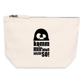 Pinguin Fun Spruch Geschenk Tier lustig - Canvas Reißverschluss-Täschchen (12 x 13 cm) - Naturweiß - Vorne