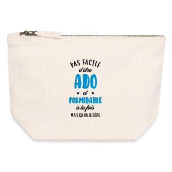 Teenager / Jugendliche / Jugendlicher / Kind - Canvas Reißverschluss-Täschchen (12 x 13 cm) - Naturweiß - Vorne